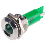RS PRO Green Panel Mount Indicator, 24V, 19mm Mounting Hole Size, Solder Tab Termination, IP67