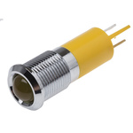 RS PRO Yellow Panel Mount Indicator, 14mm Mounting Hole Size, IP67