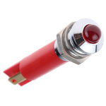 RS PRO Red Flashing LED Panel Mount Indicator, 24V dc, 8mm Mounting Hole Size, Solder Tab Termination