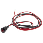 RS PRO Red Panel Mount Indicator, 12V dc, 8mm Mounting Hole Size, Lead Wires Termination