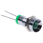 RS PRO Green Panel Mount Indicator, 2V dc, 8mm Mounting Hole Size, Solder Tab Termination