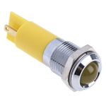 RS PRO Yellow Panel Mount Indicator, 24V dc, 14mm Mounting Hole Size, Solder Tab Termination