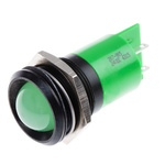 RS PRO Green Panel Mount Indicator, 24V dc, 22mm Mounting Hole Size, Solder Tab Termination
