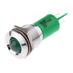 RS PRO Green Panel Mount Indicator, 115 V dc, 230V ac, 16mm Mounting Hole Size, Solder Tab Termination