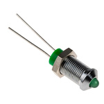RS PRO Green Panel Mount Indicator, 2V dc, 6mm Mounting Hole Size, Lead Pin Termination