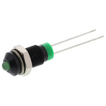 RS PRO Green Panel Mount Indicator, 2V dc, 6mm Mounting Hole Size, Lead Pin Termination