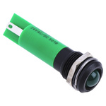 RS PRO Green Panel Mount Indicator, 12mm Mounting Hole Size, Solder Tab Termination, IP67