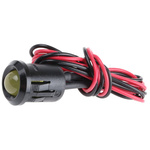 RS PRO Yellow Panel Mount Indicator, 24V dc, 12mm Mounting Hole Size, Lead Wires Termination