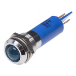 RS PRO Blue Panel Mount Indicator, 12mm Mounting Hole Size, Solder Tab Termination, IP67