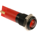 RS PRO Red Panel Mount Indicator, 240V ac, 14.5mm Mounting Hole Size, Solder Tab Termination, IP40