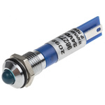 RS PRO Blue Panel Mount Indicator, 24V dc, 8mm Mounting Hole Size, Solder Tab Termination