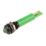 RS PRO Green Panel Mount Indicator, 110V ac, 8mm Mounting Hole Size, Solder Tab Termination
