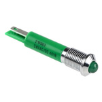 RS PRO Green Panel Mount Indicator, 24V ac, 8mm Mounting Hole Size, Solder Tab Termination