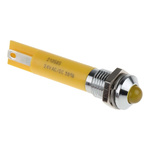 RS PRO Yellow Panel Mount Indicator, 24V ac, 8mm Mounting Hole Size, Solder Tab Termination
