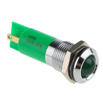 RS PRO Green Panel Mount Indicator, 12V, 14mm Mounting Hole Size, IP67