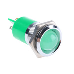 RS PRO Green Panel Mount Indicator, 230V ac, 22mm Mounting Hole Size