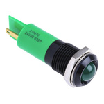 RS PRO Green Panel Mount Indicator, 24V dc, 14mm Mounting Hole Size, Solder Tab Termination