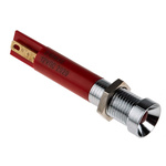 RS PRO Red Panel Mount Indicator, 12V dc, 8mm Mounting Hole Size, Solder Tab Termination