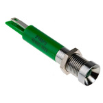 RS PRO Green Panel Mount Indicator, 12V dc, 8mm Mounting Hole Size, Solder Tab Termination