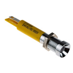 RS PRO Yellow Panel Mount Indicator, 24V dc, 8mm Mounting Hole Size, Solder Tab Termination