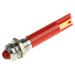 RS PRO Red Panel Mount Indicator, 12V dc, 8mm Mounting Hole Size, Solder Tab Termination