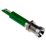 RS PRO Green Panel Mount Indicator, 24V ac/dc, 8mm Mounting Hole Size, Solder Tab Termination, IP67