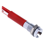 RS PRO Red Panel Mount Indicator, 8mm Mounting Hole Size, Solder Tab Termination, IP67