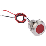 RS PRO Red Panel Mount Indicator, 24V dc, 22mm Mounting Hole Size, Lead Wires Termination, IP67