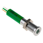 RS PRO Green Panel Mount Indicator, 24V dc, 6mm Mounting Hole Size, Solder Tab Termination, IP67