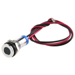 RS PRO Blue Panel Mount Indicator, 2V dc, 8mm Mounting Hole Size, Lead Wires Termination, IP67