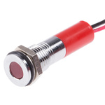 RS PRO Red Panel Mount Indicator, 220V ac, 8mm Mounting Hole Size, Lead Wires Termination, IP67