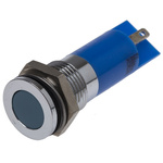 RS PRO Blue Panel Mount Indicator, 24V dc, 14mm Mounting Hole Size, Solder Tab Termination, IP67