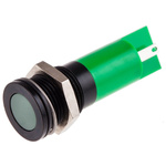 RS PRO Green Panel Mount Indicator, 24V dc, 14mm Mounting Hole Size, Solder Tab Termination, IP67