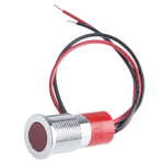 RS PRO Red Panel Mount Indicator, 24V dc, 14mm Mounting Hole Size, Lead Wires Termination, IP67
