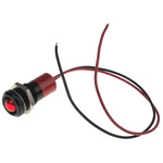 RS PRO Red Panel Mount Indicator, 220V ac, 14mm Mounting Hole Size, Lead Wires Termination, IP67