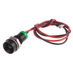 RS PRO Green Panel Mount Indicator, 2V dc, 8mm Mounting Hole Size, Lead Wires Termination, IP67
