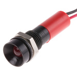 RS PRO Red Panel Mount Indicator, 24V dc, 8mm Mounting Hole Size, Lead Wires Termination, IP67
