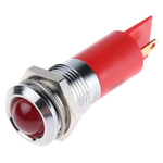 RS PRO Red Panel Mount Indicator, 2V dc, 14mm Mounting Hole Size, Solder Tab Termination