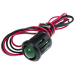 RS PRO Green Panel Mount Indicator, 24V dc, 14mm Mounting Hole Size, Lead Wires Termination