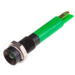RS PRO Green Panel Mount Indicator, 12V dc, 6mm Mounting Hole Size, Solder Tab Termination