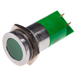 RS PRO Green Panel Mount Indicator, 22mm Mounting Hole Size, Solder Tab Termination