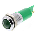 RS PRO Green Panel Mount Indicator, 14mm Mounting Hole Size, Solder Tab Termination
