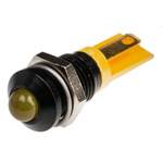 RS PRO Yellow Panel Mount Indicator, 2V dc, 8mm Mounting Hole Size, Solder Tab Termination