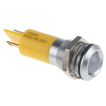 RS PRO Yellow Panel Mount Indicator, 14mm Mounting Hole Size, Solder Tab Termination, IP67