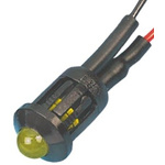 RS PRO Yellow Panel Mount Indicator, 6V dc, 8mm Mounting Hole Size, Lead Wires Termination