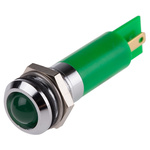 RS PRO Green Panel Mount Indicator, 230V ac, 12mm Mounting Hole Size, IP67