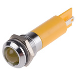 RS PRO Yellow Panel Mount Indicator, 230V ac, 12mm Mounting Hole Size, IP67