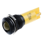 RS PRO Yellow Panel Mount Indicator, 24V ac/dc, 16mm Mounting Hole Size, Solder Tab Termination