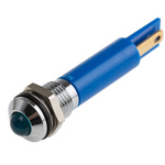 RS PRO Blue Panel Mount Indicator, 12V, 8mm Mounting Hole Size, Solder Tab Termination, IP67