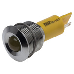 RS PRO Yellow Panel Mount Indicator, 19mm Mounting Hole Size, Solder Tab Termination, IP67